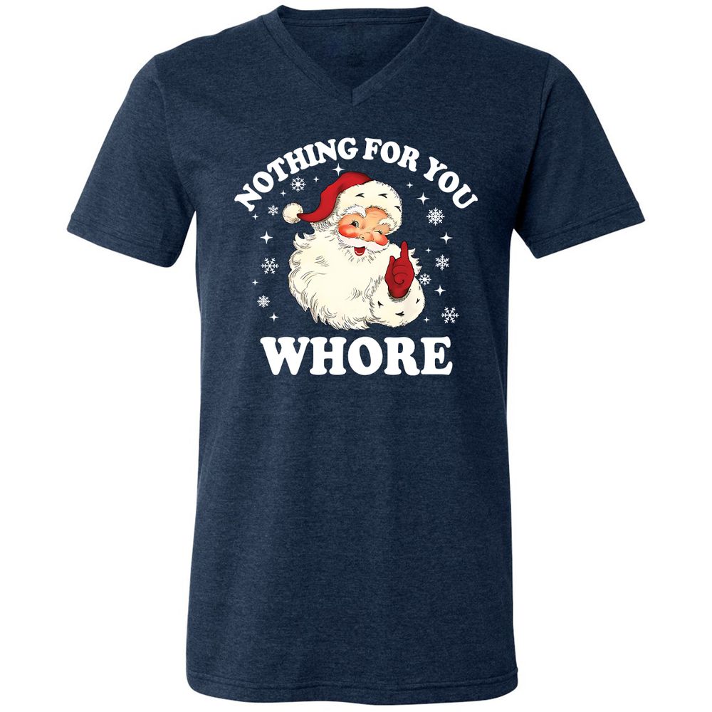Nothing For You Whore Santa - Heather Navy - 15