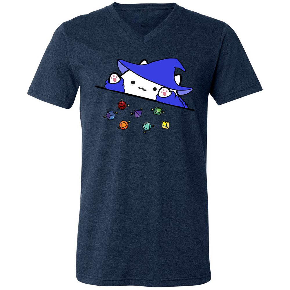 Unisex V-Neck T-Shirt - ZUYVRRDU - Heather Navy - 15
