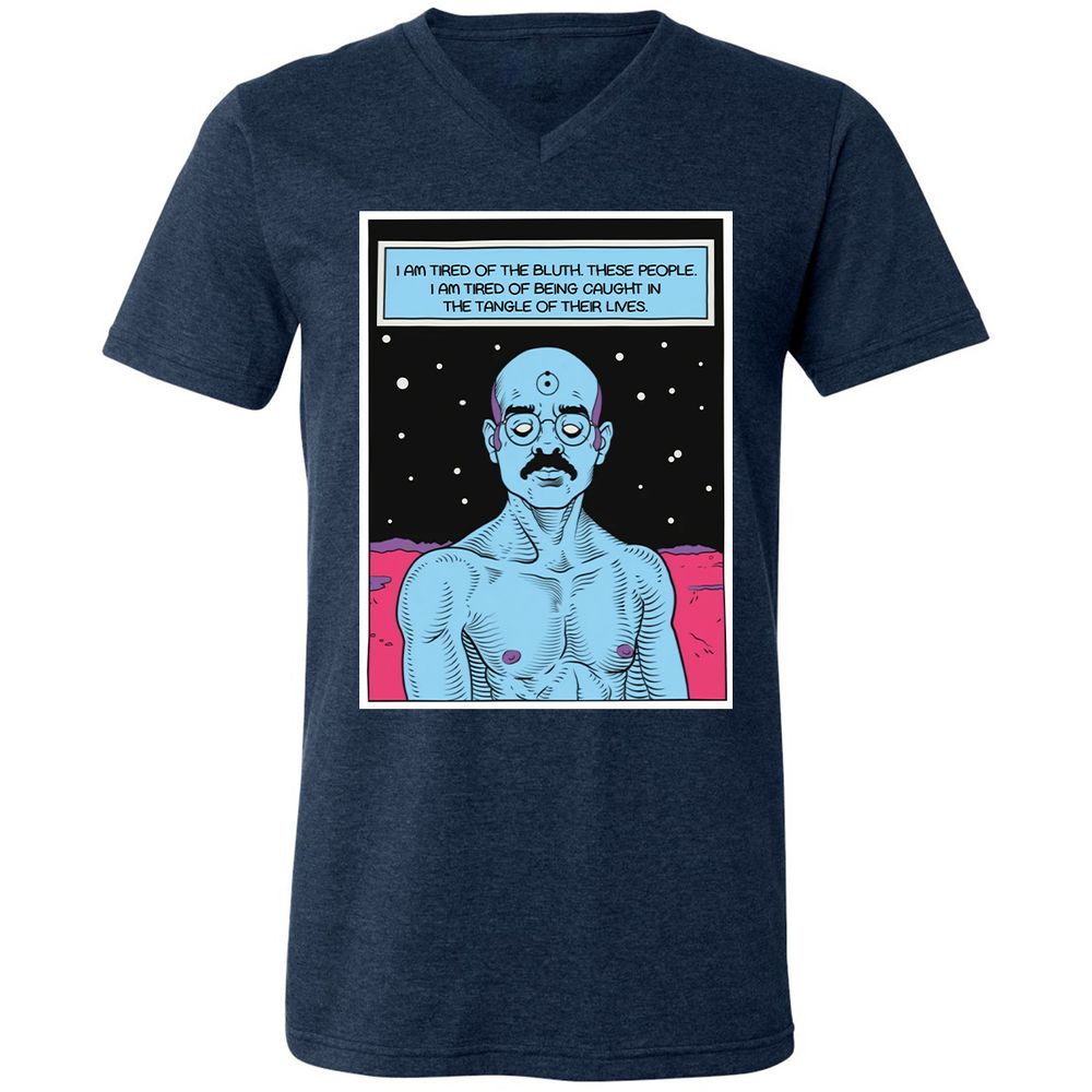 Unisex V-Neck T-Shirt - WZRZQ642 - Heather Navy - 15