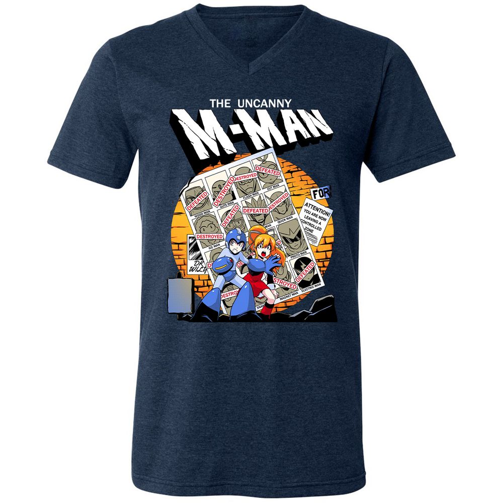 Unisex V-Neck T-Shirt - CC57RJ6V - Heather Navy - 15