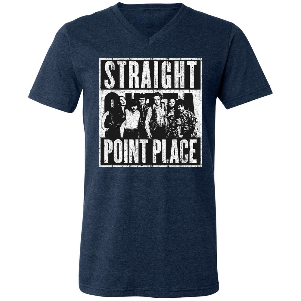 Unisex V-Neck T-Shirt - 49ZE5VGG - Heather Navy - 15