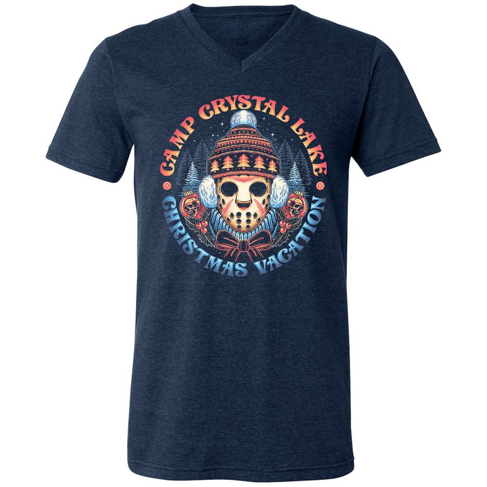 Unisex V-Neck T-Shirt - YM2BRLDH - Heather Navy - 15