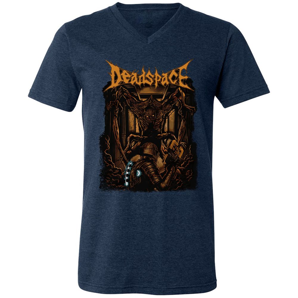 Unisex V-Neck T-Shirt - VZ4WFMSK - Heather Navy - 15