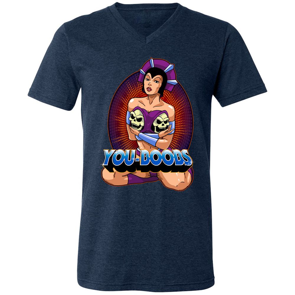 Unisex V-Neck T-Shirt - 829VQMD3 - Heather Navy - 15