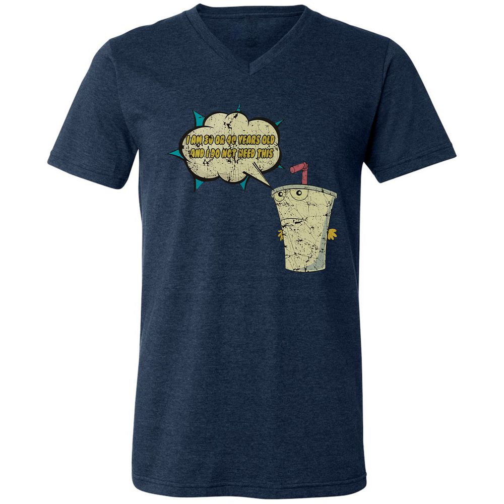 Unisex V-Neck T-Shirt - 669GP9DU - Heather Navy - 15