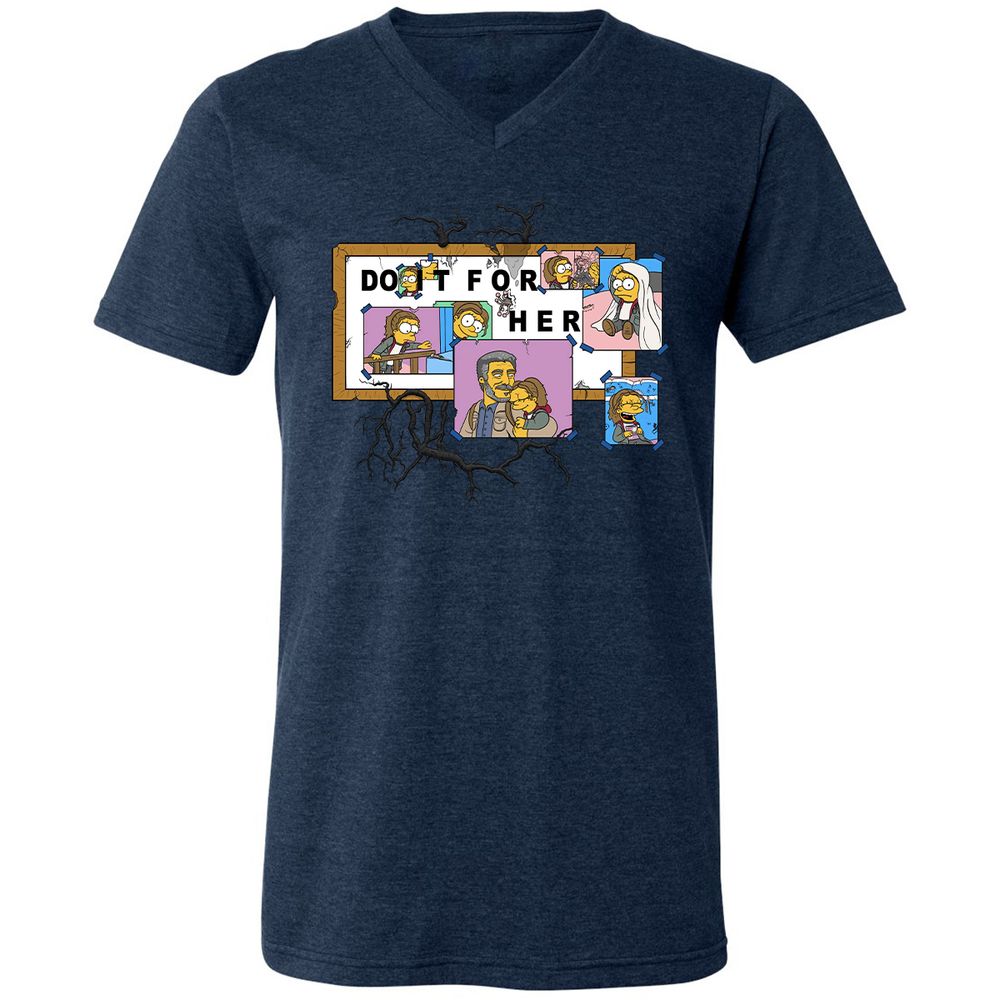 Unisex V-Neck T-Shirt - JQ1NPCKQ - Heather Navy - 15