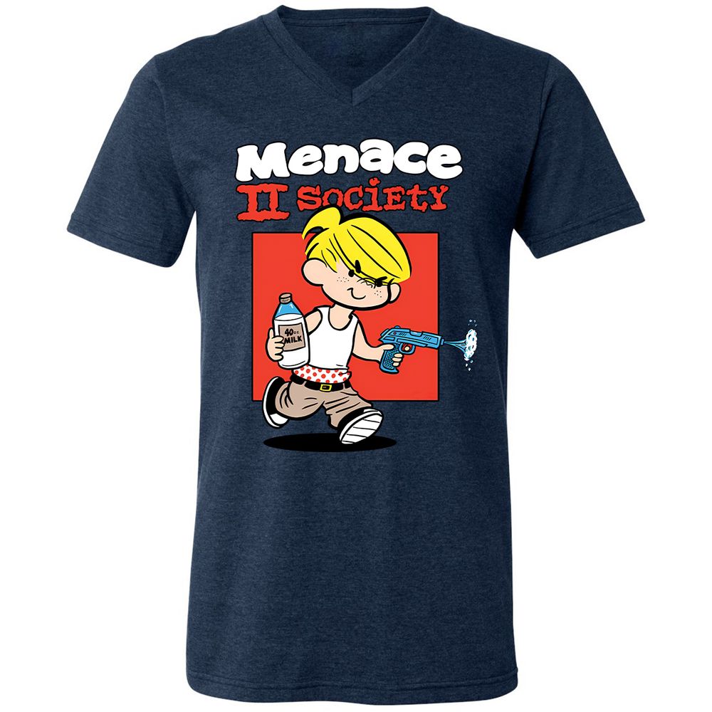 Unisex V-Neck T-Shirt - 5RGNQAMY - Heather Navy - 15