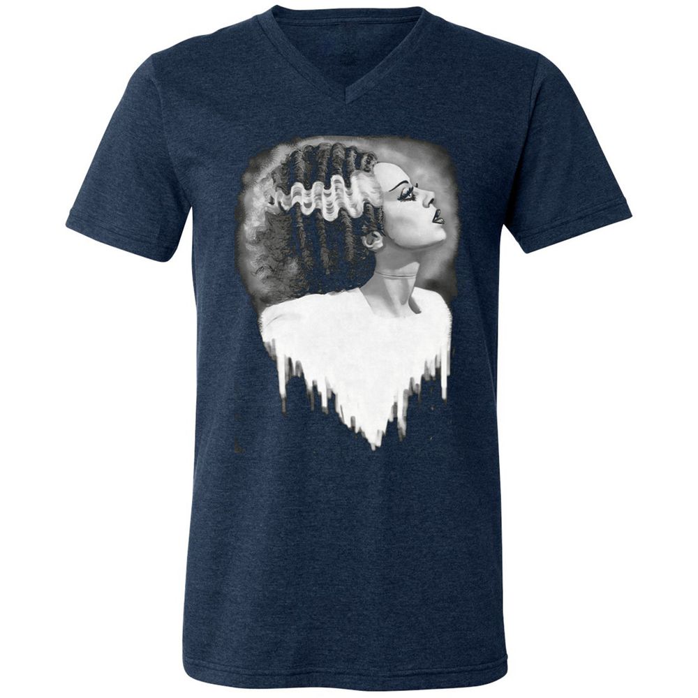 Unisex V-Neck T-Shirt - F6U64ECS - Heather Navy - 15