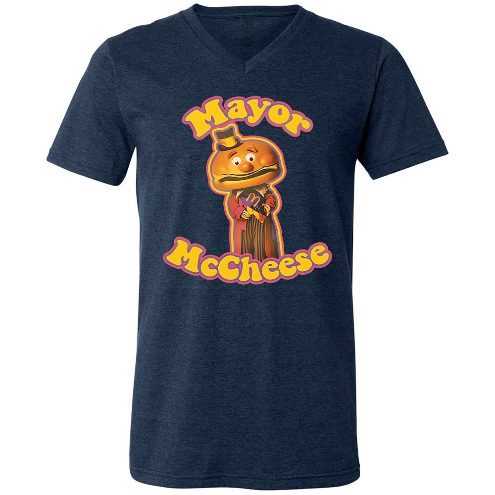 Unisex V-Neck T-Shirt - D6SH3Z31 - Heather Navy - 15