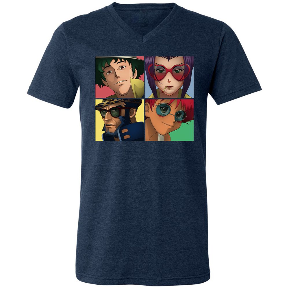 Unisex V-Neck T-Shirt - JGVQJMP5 - Heather Navy - 15