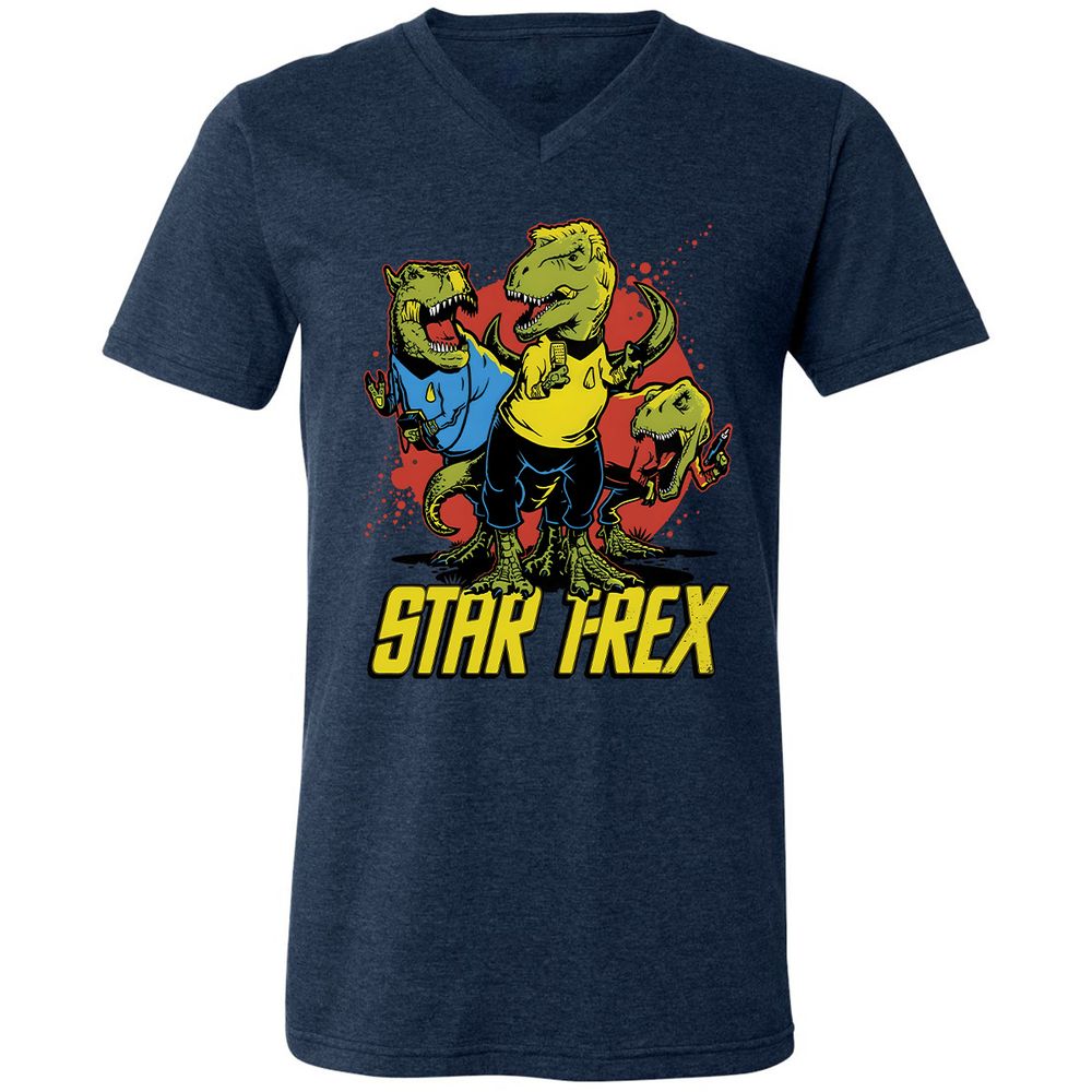 Unisex V-Neck T-Shirt - UBLKUJKQ - Heather Navy - 15