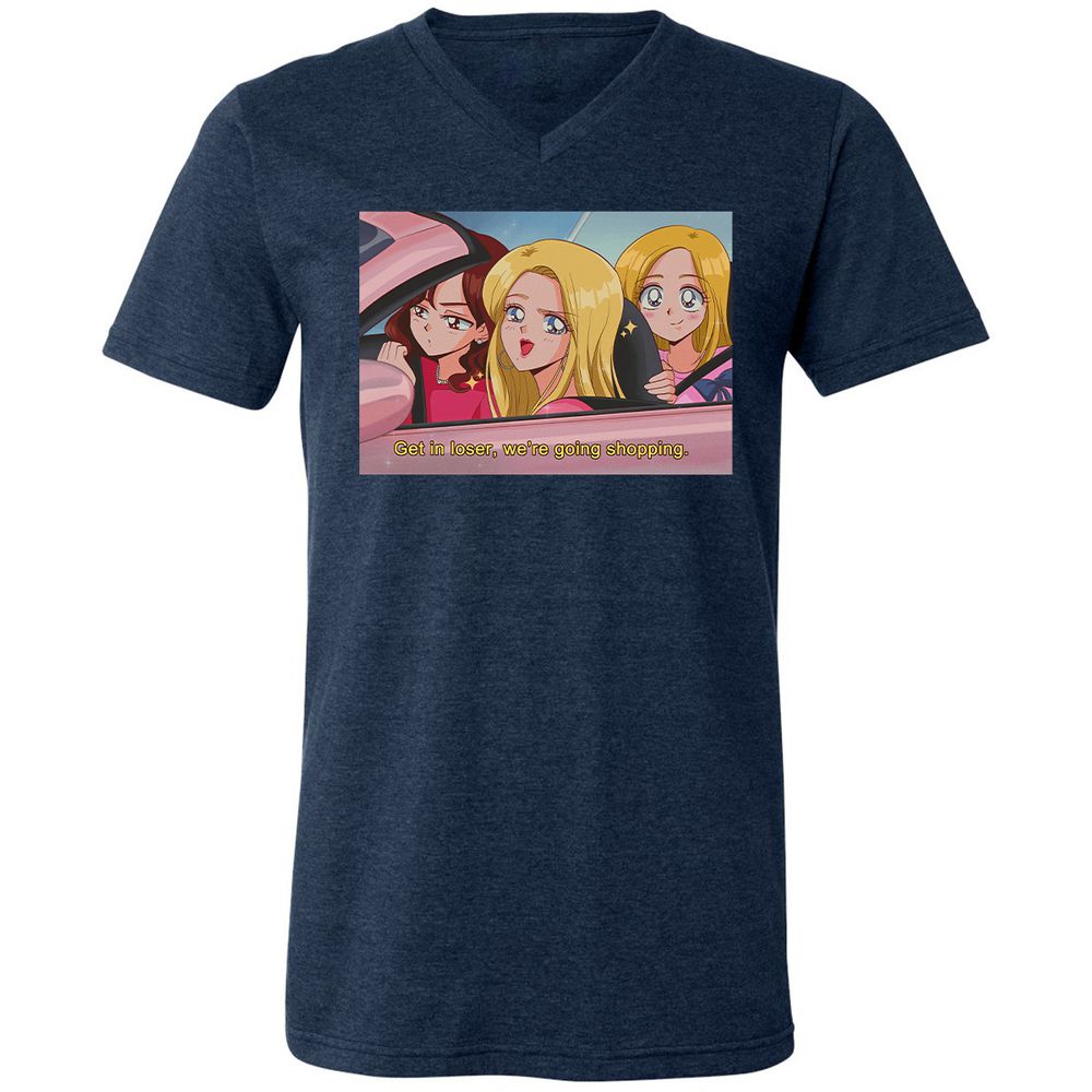Unisex V-Neck T-Shirt - L9165542 - Heather Navy - 15