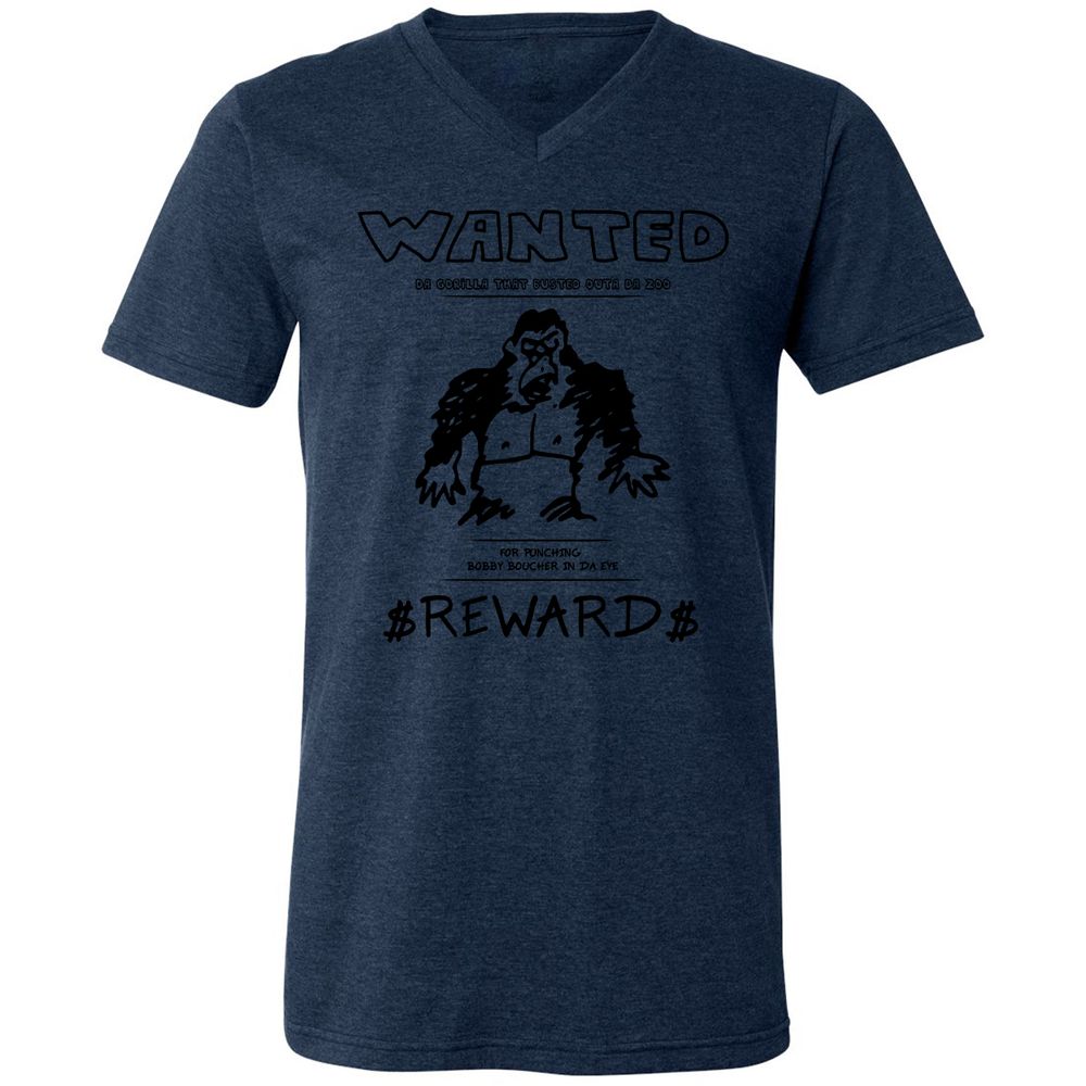 Unisex V-Neck T-Shirt - LUY1CE44 - Heather Navy - 15