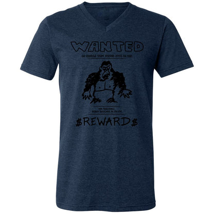 Unisex V-Neck T-Shirt - LUY1CE44 - Heather Navy - 15