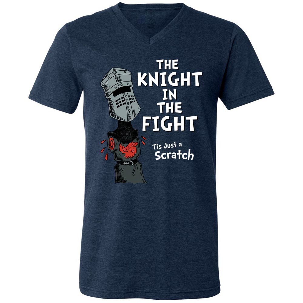 Unisex V-Neck T-Shirt - R5Z74CAH - Heather Navy - 15