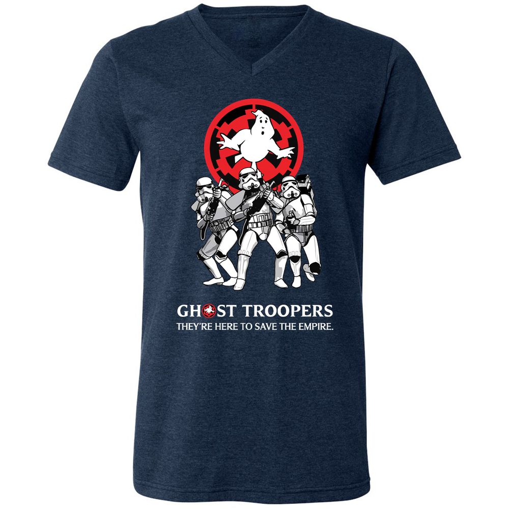 Unisex V-Neck T-Shirt - JMN9HP1D - Heather Navy - 15