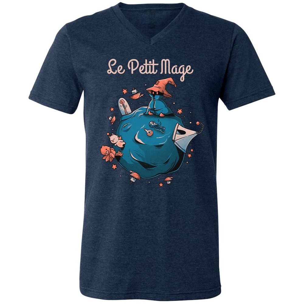 Unisex V-Neck T-Shirt - XTQN46A4 - Heather Navy - 15