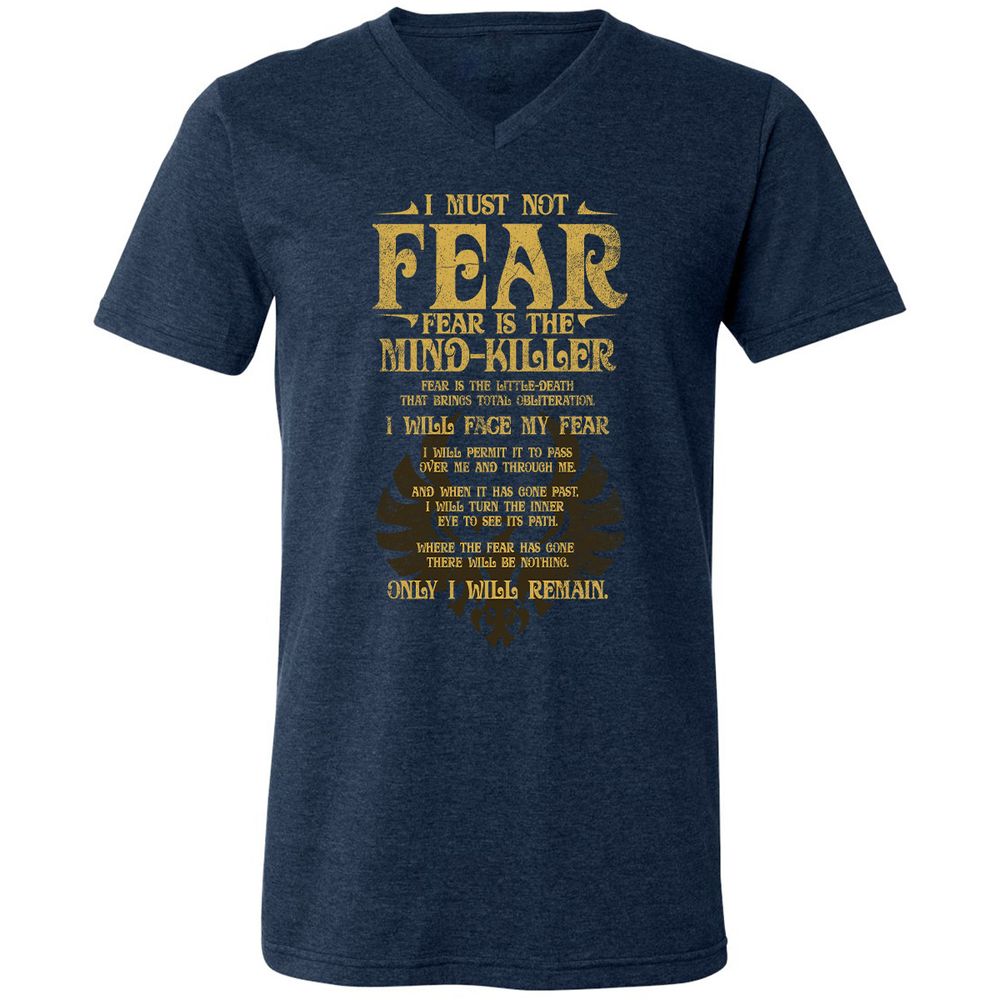 Unisex V-Neck T-Shirt - 4XVLGZ2B - Heather Navy - 15