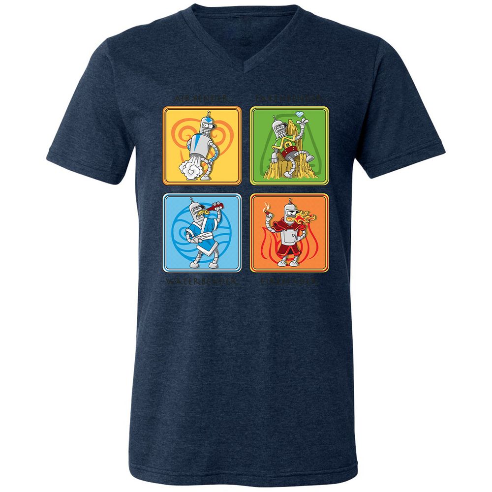 Unisex V-Neck T-Shirt - 6H3L7MMF - Heather Navy - 15