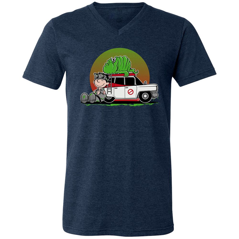 Unisex V-Neck T-Shirt - YYHXLGMF - Heather Navy - 15