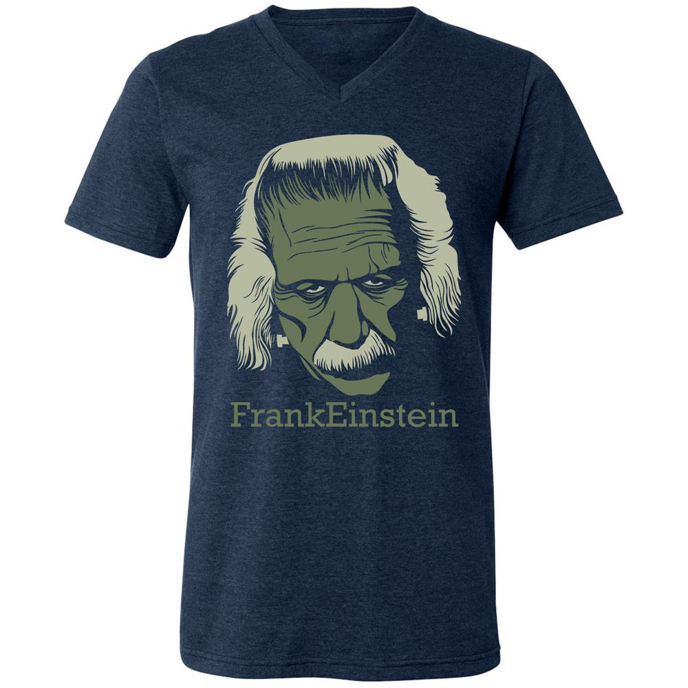 Unisex V-Neck T-Shirt - L35Y4F9U - Heather Navy - 15