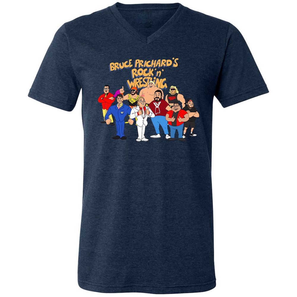 Unisex V-Neck T-Shirt - 6PDSJVES - Heather Navy - 15
