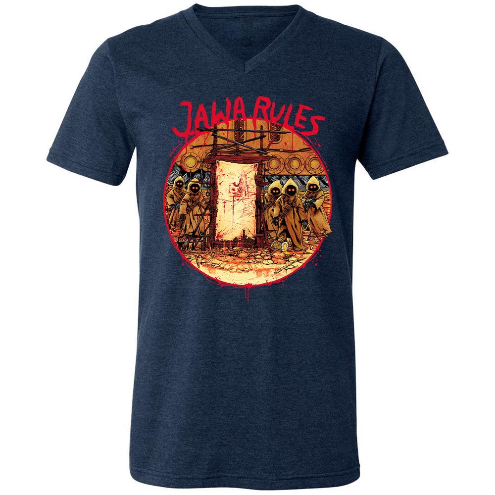 Unisex V-Neck T-Shirt - WBMRSXR2 - Heather Navy - 15