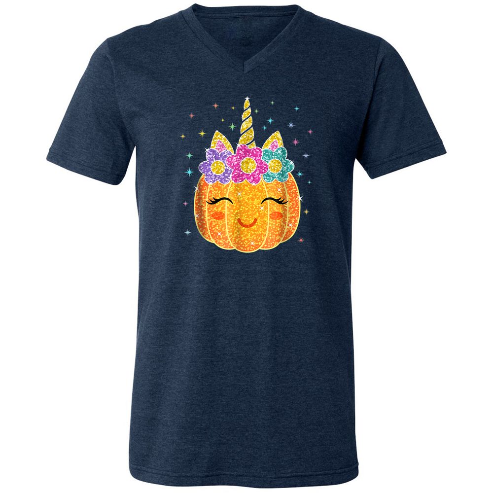 Unisex V-Neck T-Shirt - CXSYV6V6 - Heather Navy - 15