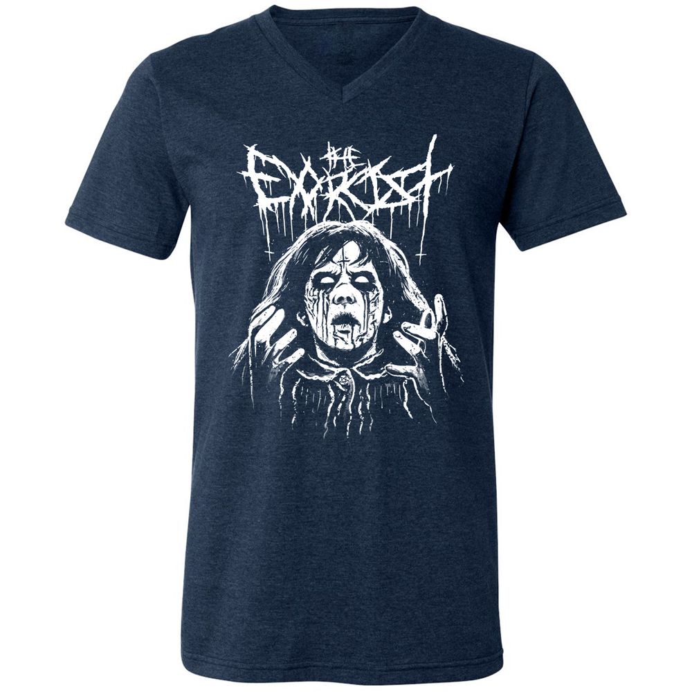 Unisex V-Neck T-Shirt - C7V4C87F - Heather Navy - 15