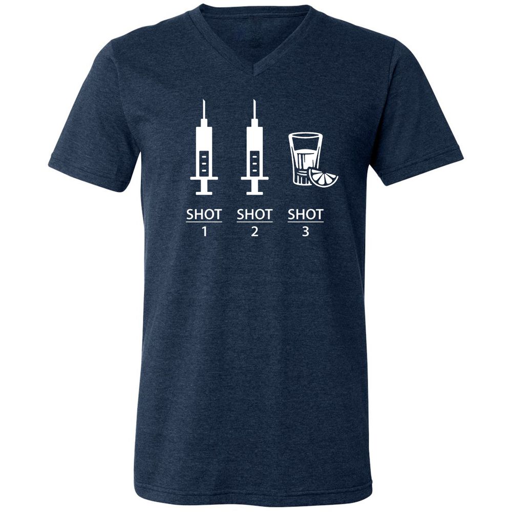 Unisex V-Neck T-Shirt - XXT8JSPJ - Heather Navy - 15
