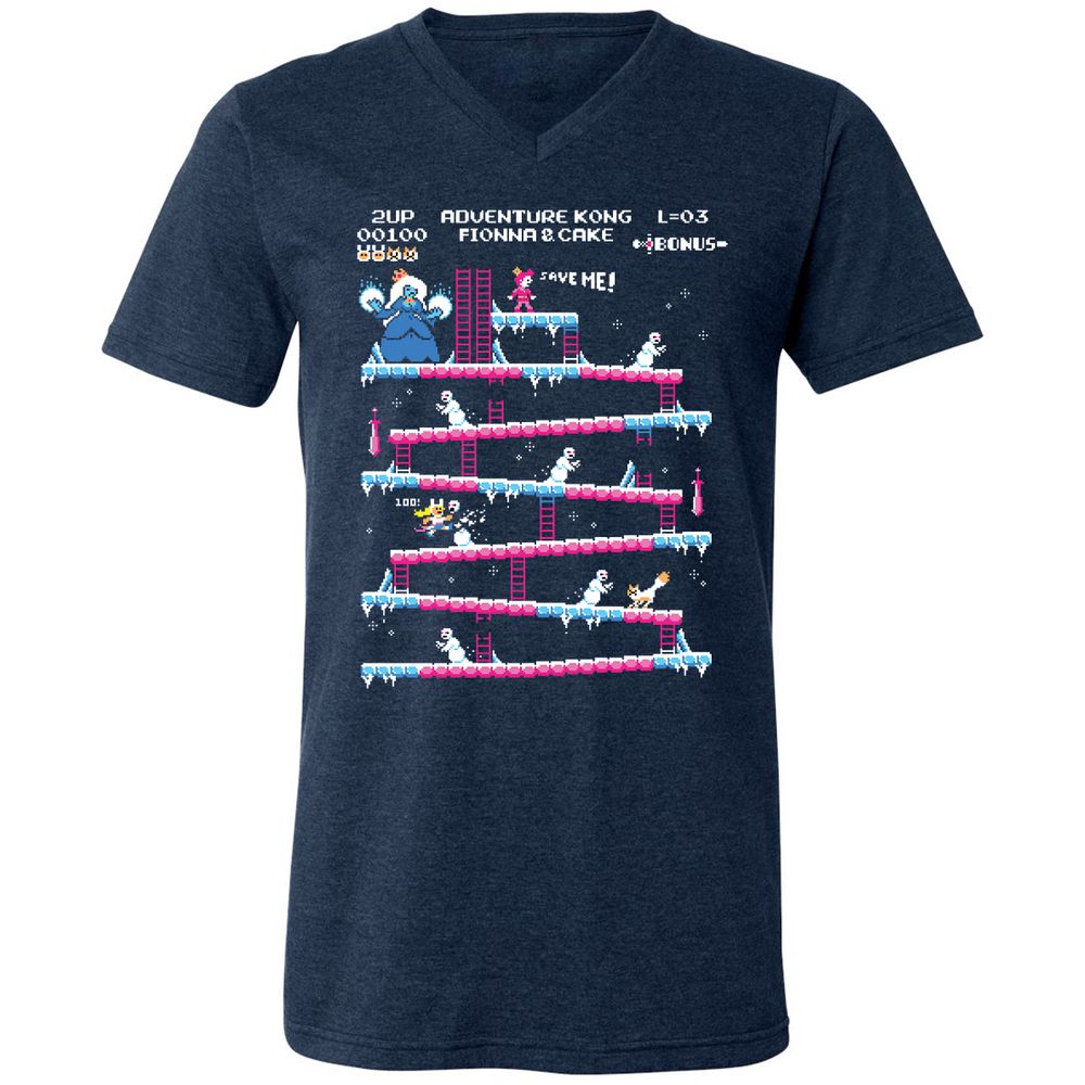 Unisex V-Neck T-Shirt - PYLA8H1V - Heather Navy - 15