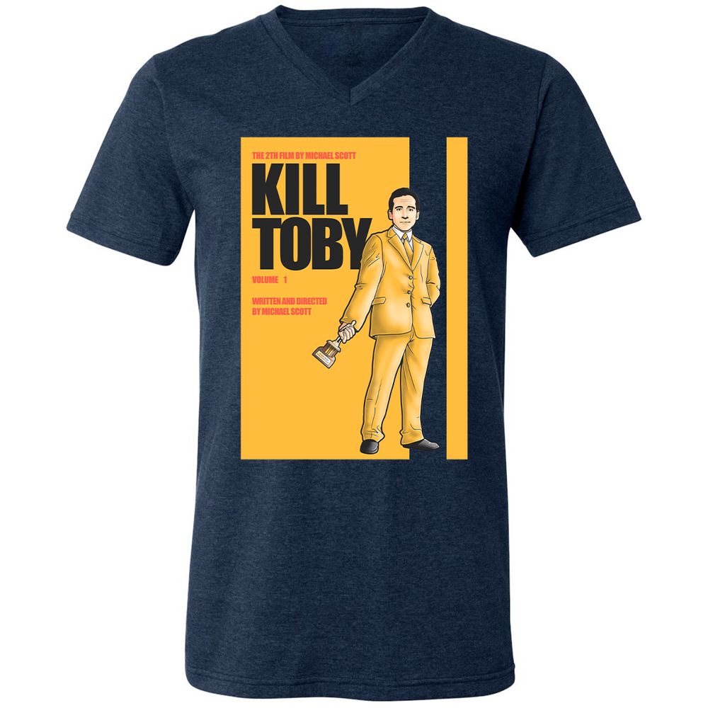 Unisex V-Neck T-Shirt - DFE1HZ8K - Heather Navy - 15