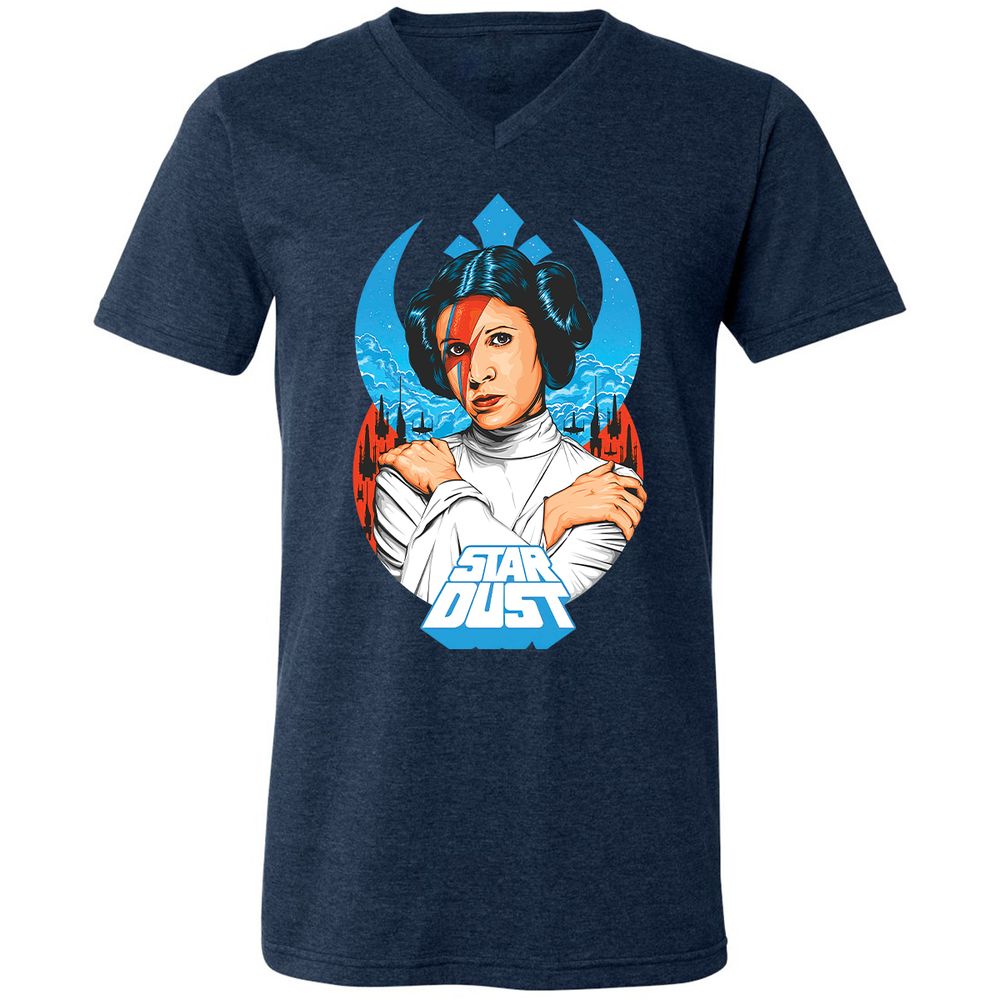 Unisex V-Neck T-Shirt - CGZDAXUY - Heather Navy - 15