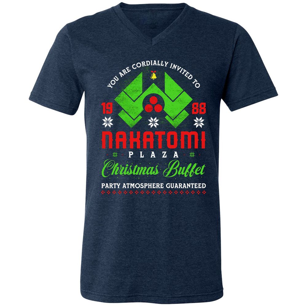 Unisex V-Neck T-Shirt - VSJDBJVV - Heather Navy - 15