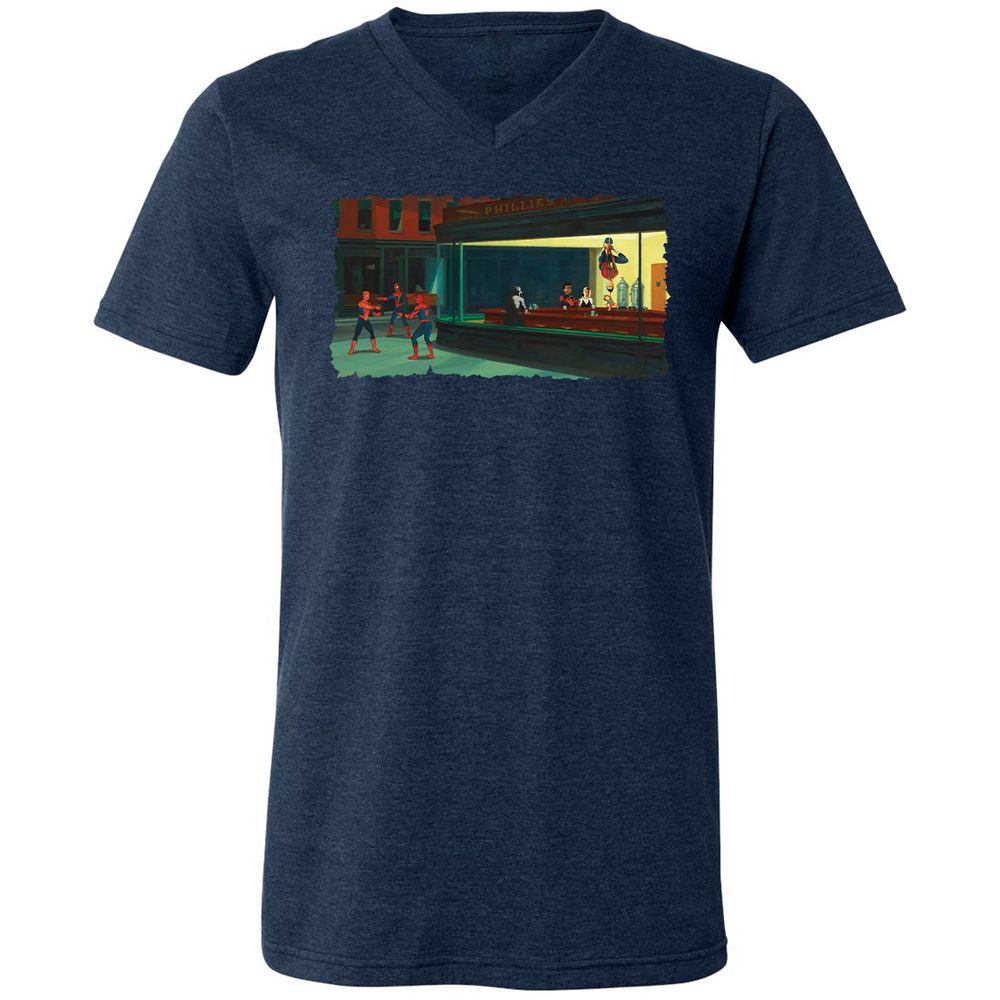 Unisex V-Neck T-Shirt - 7KHMLFJZ - Heather Navy - 15