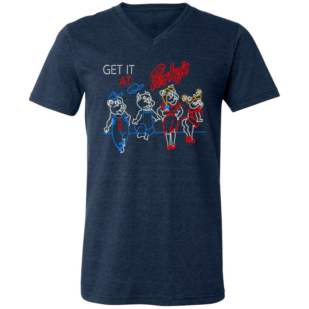 Unisex V-Neck T-Shirt - MADRW152 - Heather Navy - 15