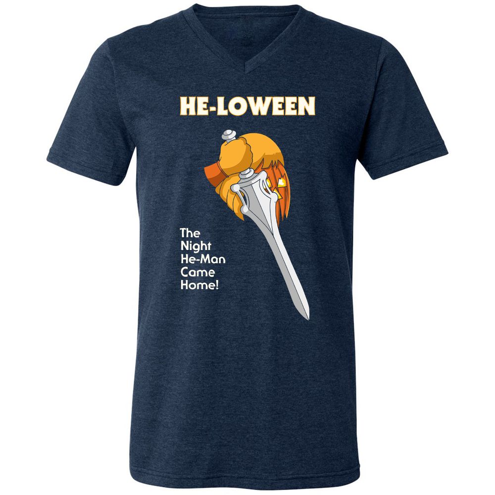 Unisex V-Neck T-Shirt - GFL7HXJN - Heather Navy - 15