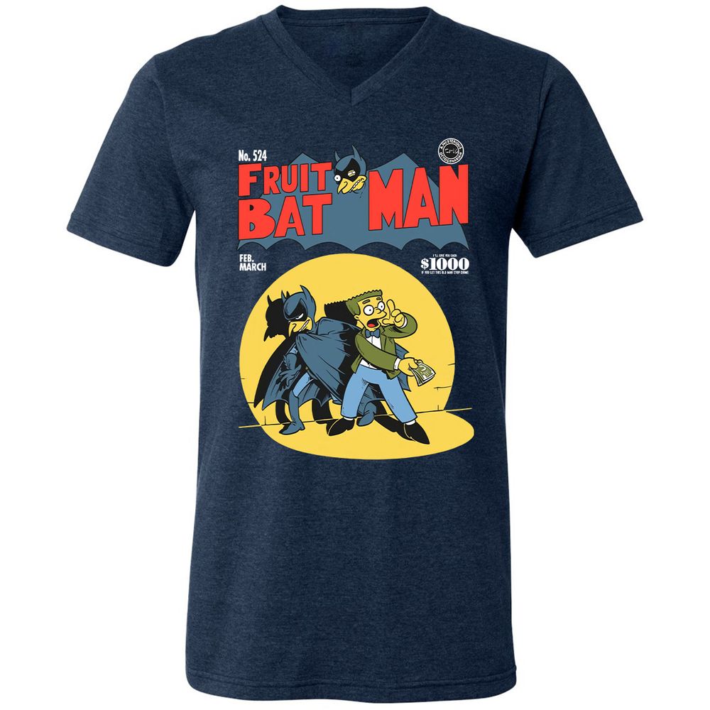 Unisex V-Neck T-Shirt - BVDYJBS7 - Heather Navy - 15