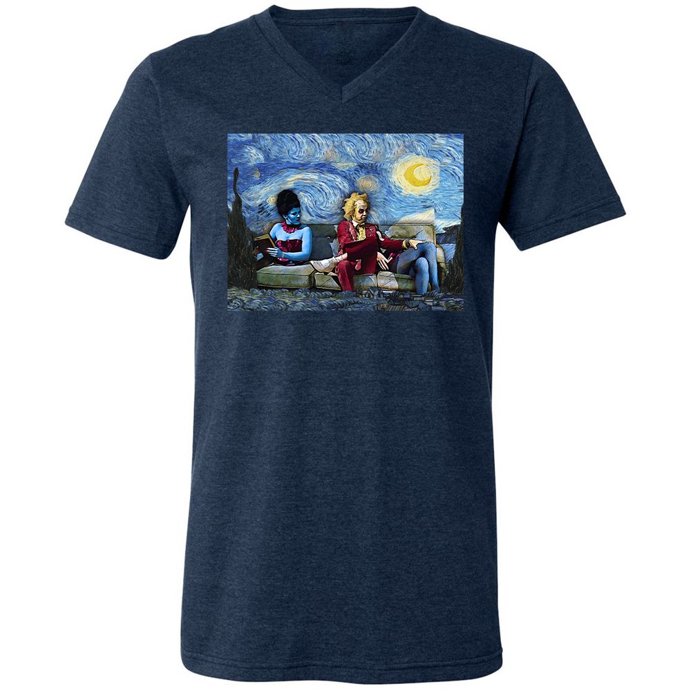 Unisex V-Neck T-Shirt - UCG35NQ5 - Heather Navy - 15