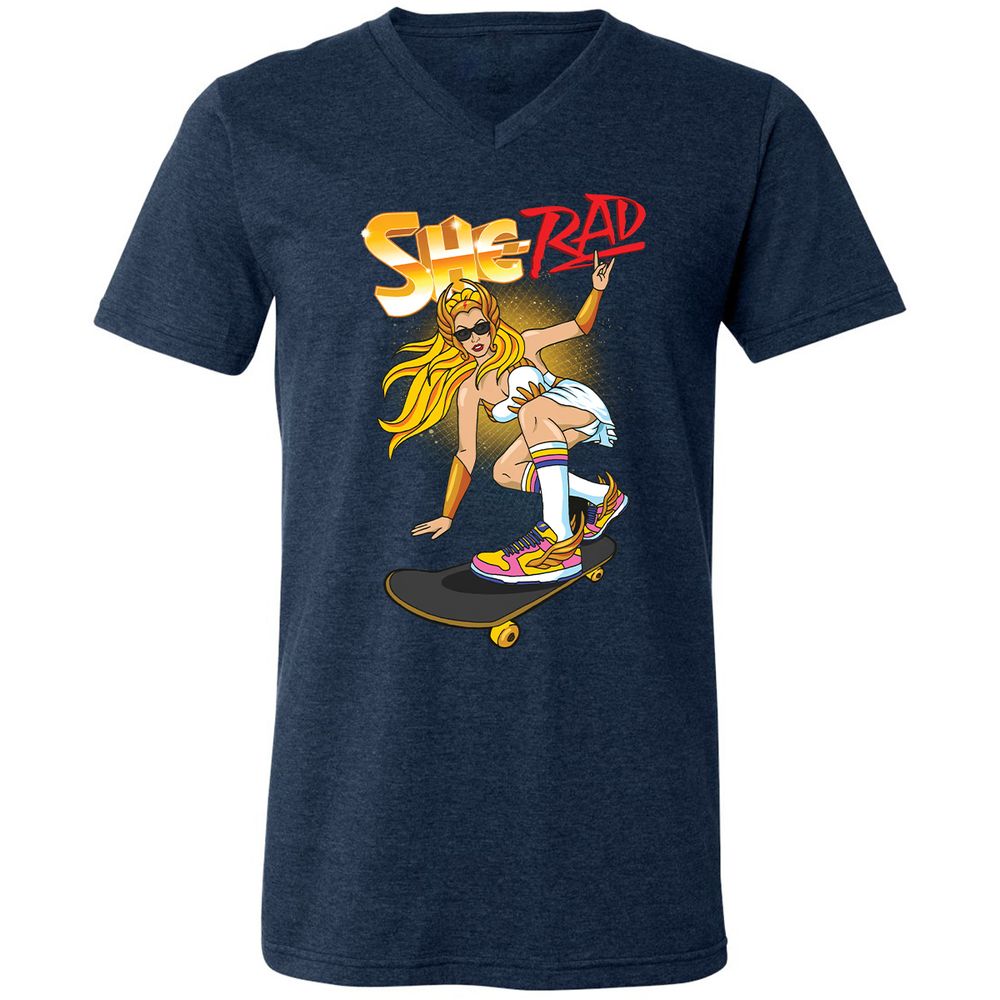 Unisex V-Neck T-Shirt - MSM3E2A5 - Heather Navy - 15