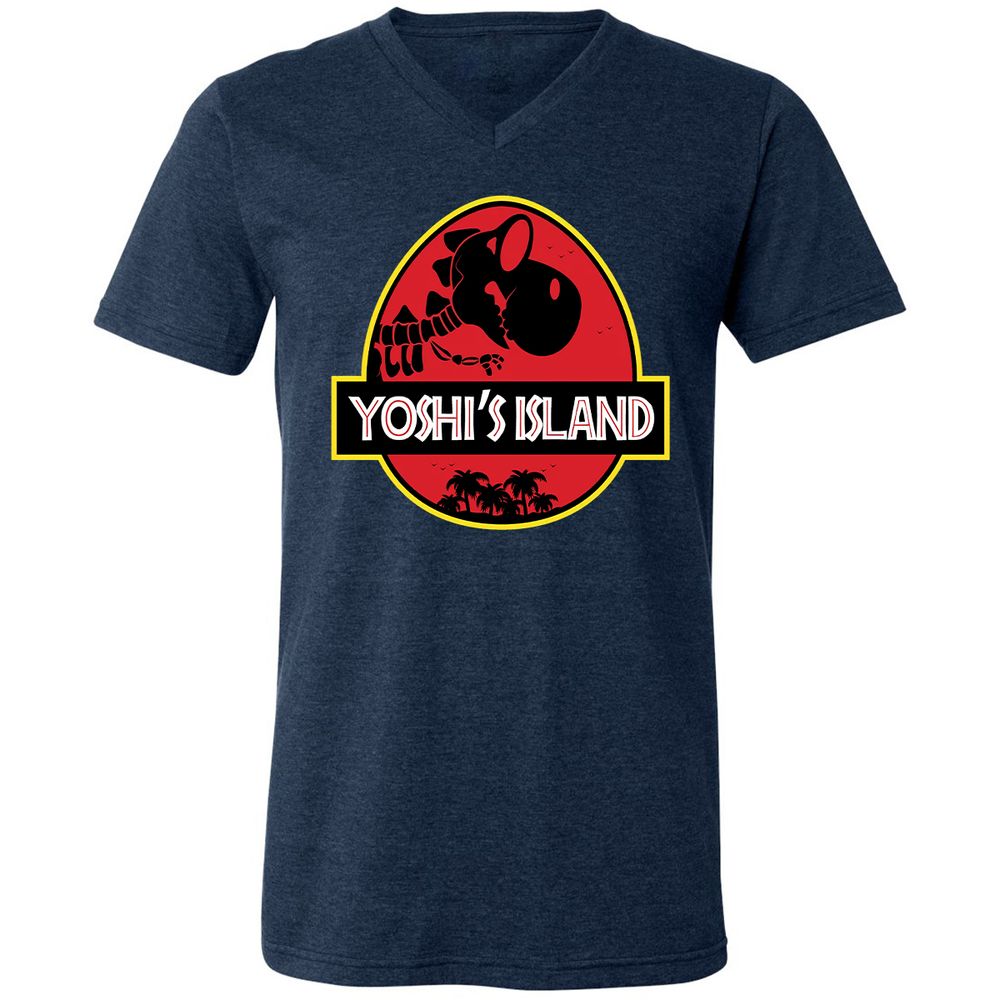 Unisex V-Neck T-Shirt - B3K6EB7L - Heather Navy - 15