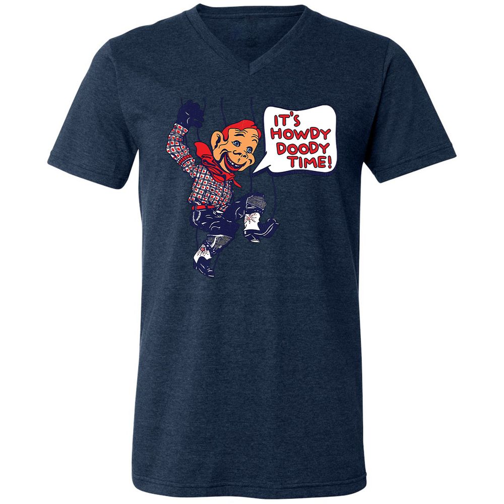 Unisex V-Neck T-Shirt - TXFQE2PB - Heather Navy - 15