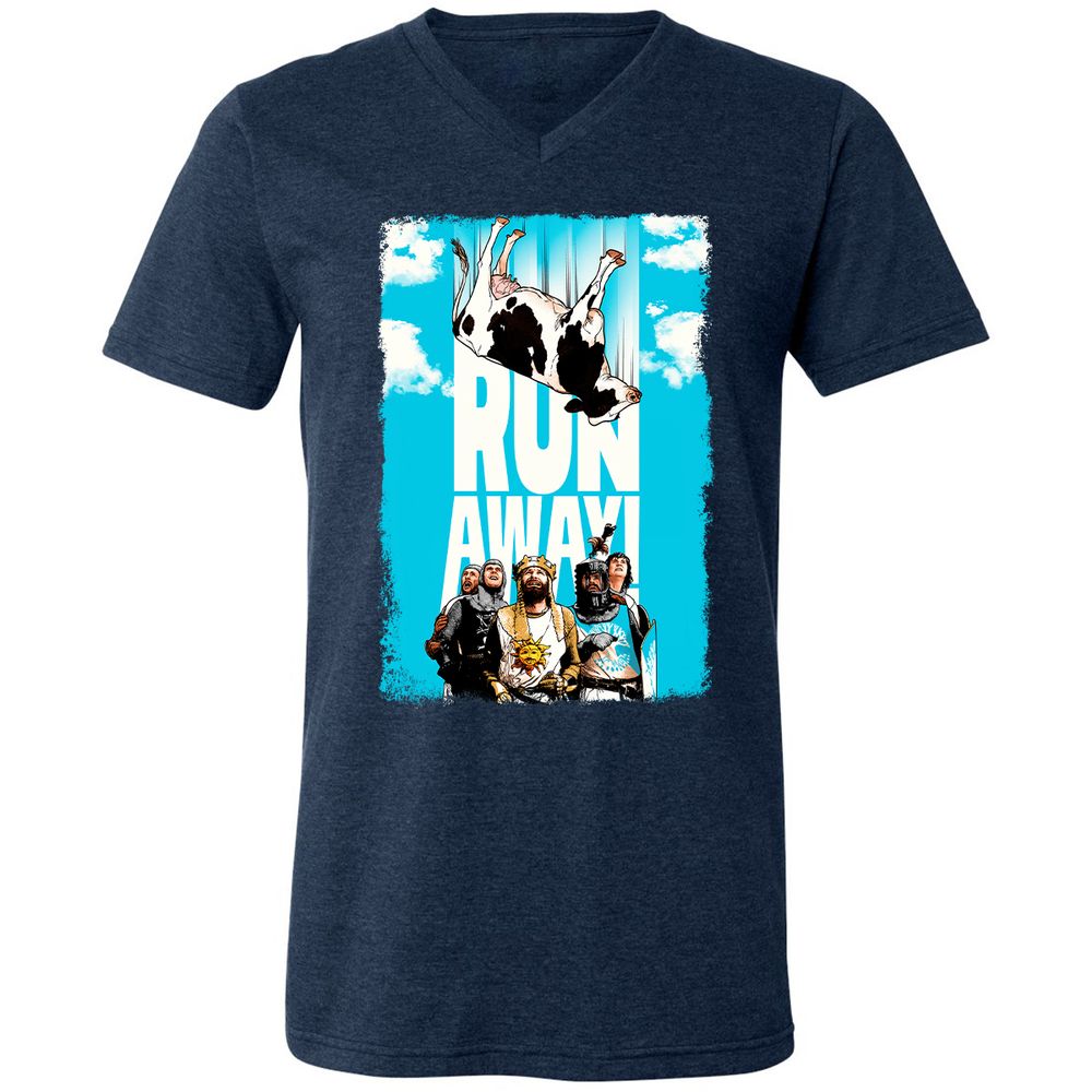 Unisex V-Neck T-Shirt - HV4JJQPW - Heather Navy - 15