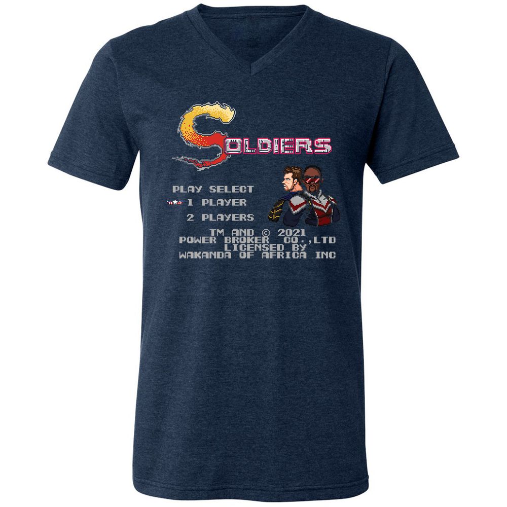 Unisex V-Neck T-Shirt - S1RBXH51 - Heather Navy - 15