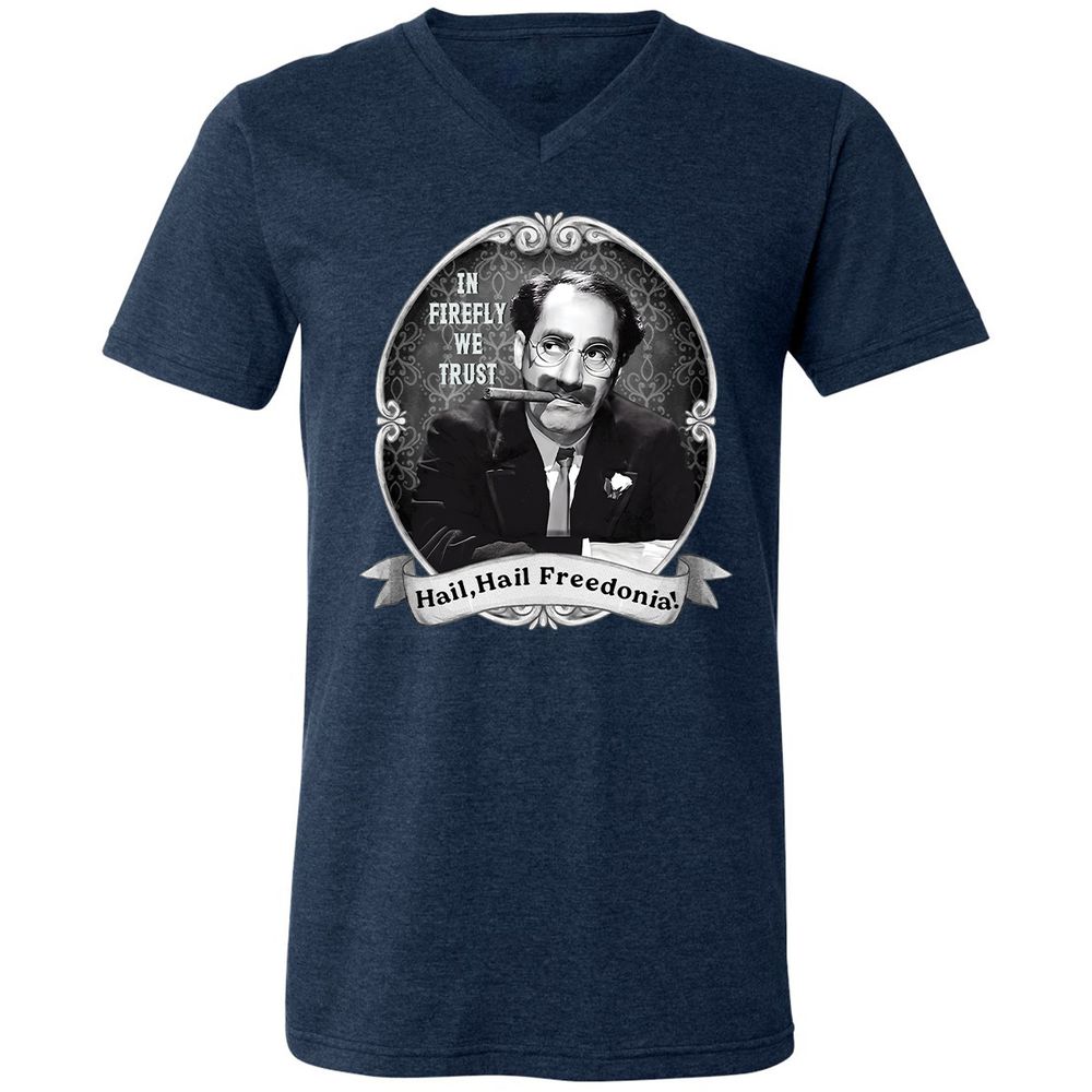 Unisex V-Neck T-Shirt - GYHSVRNG - Heather Navy - 15