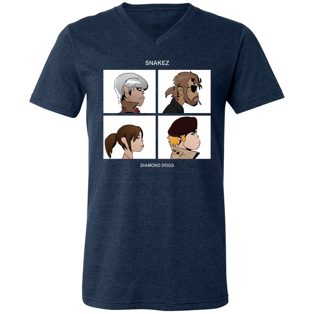 Unisex V-Neck T-Shirt - WNNAP6TC - Heather Navy - 15