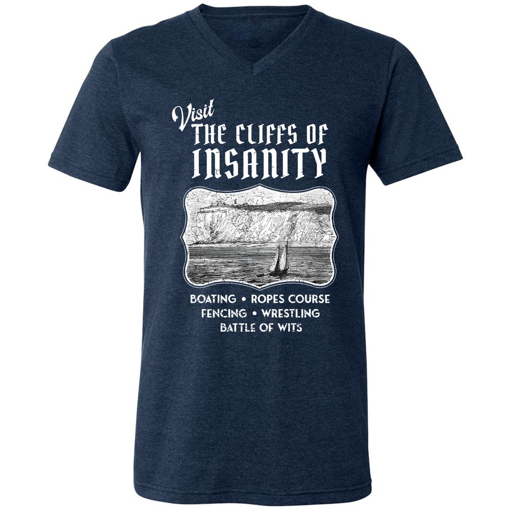 Unisex V-Neck T-Shirt - C8MAHKCY - Heather Navy - 15