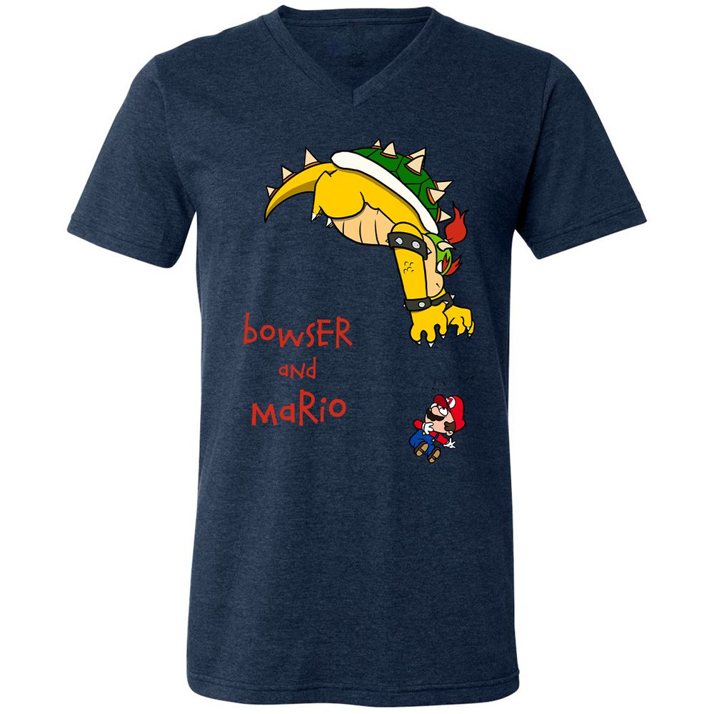 Unisex V-Neck T-Shirt - 8HAP5Z8W - Heather Navy - 15