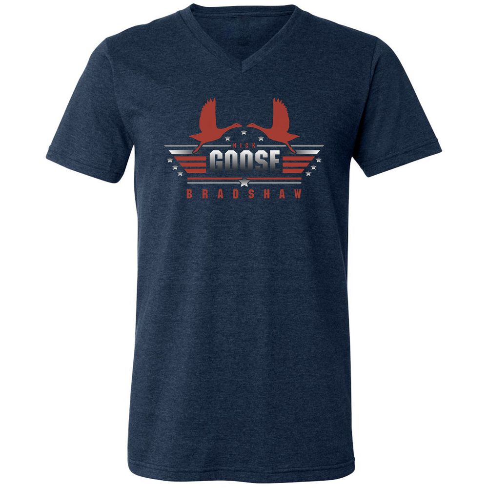 Unisex V-Neck T-Shirt - P6P64REX - Heather Navy - 15