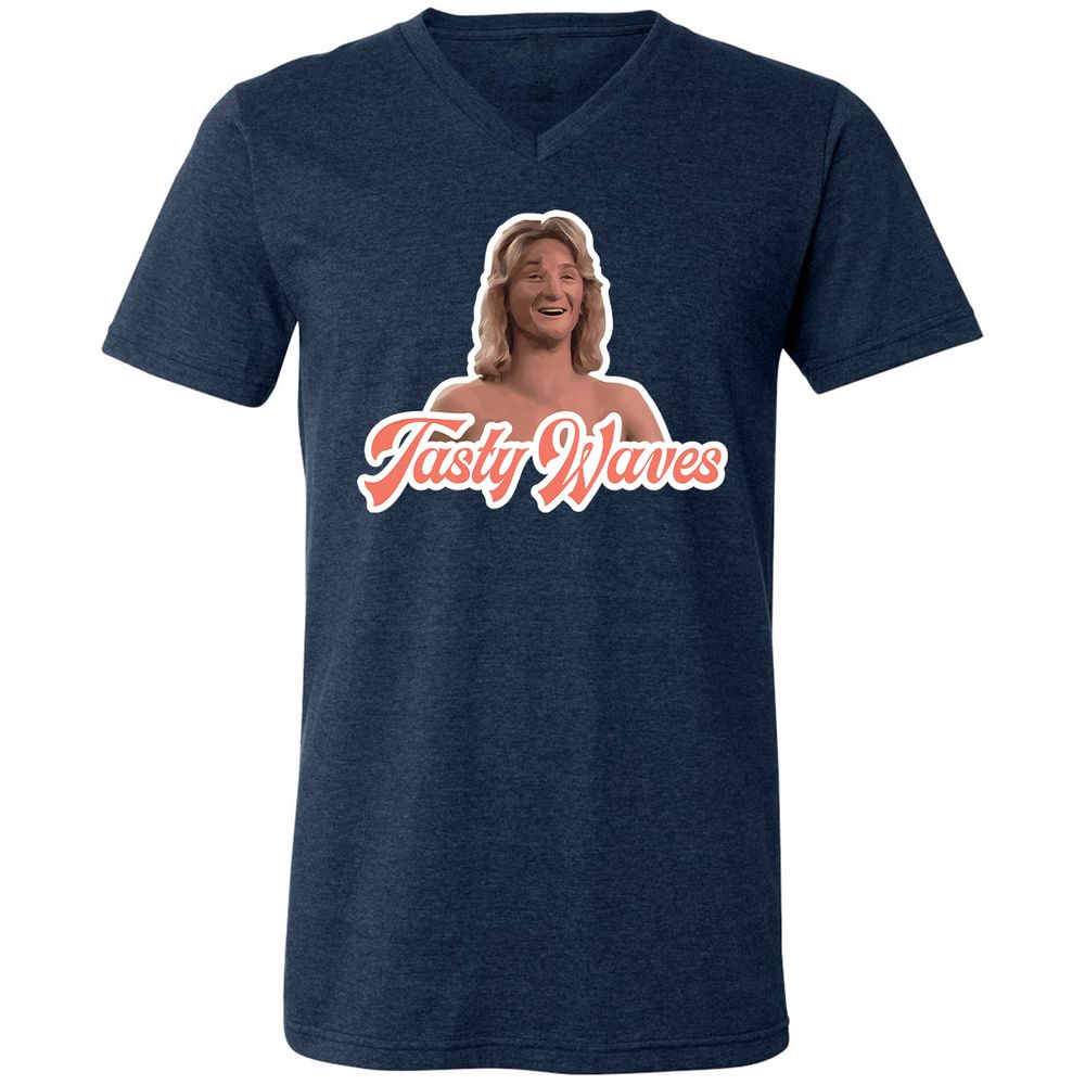 Unisex V-Neck T-Shirt - Y8BE5F7S - Heather Navy - 15